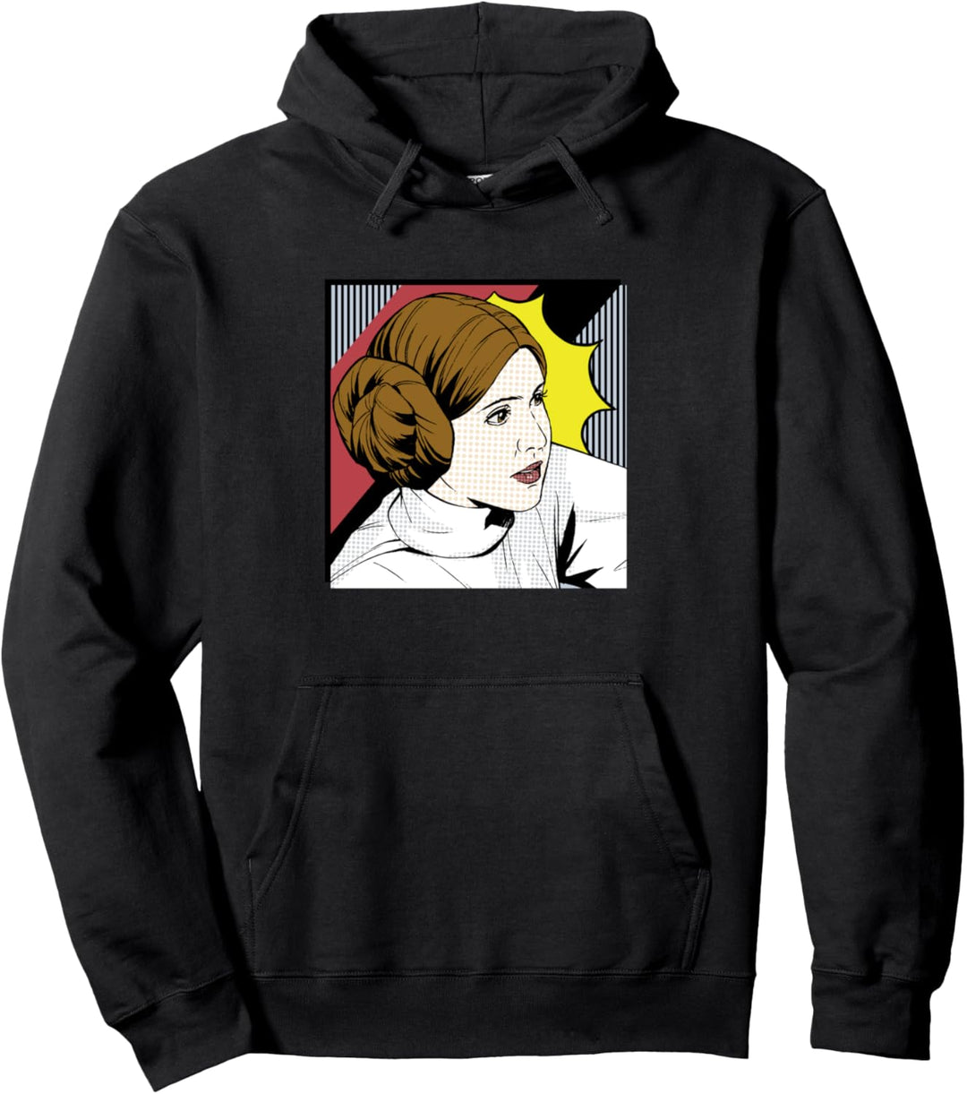 Star Wars Princess Leia Pop Art Comic Portrait Pullover Hoodie