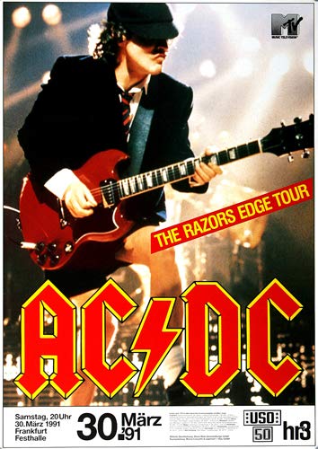AC/DC - Razors Edge, Frankfurt 1991 » Konzertplakat/Premium Poster | Live Konzert Veranstaltung | DI