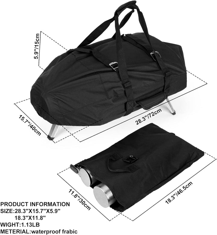 Onlyfire Pizzaofen Abdeckung für Ooni Fyra 12, Wasserdicht, 600D Polyester Oxford, mit Tragegurt,Piz
