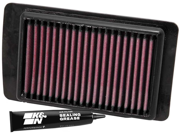 K&N PL-1608 Motorrad Tauschluftfilter, Rot