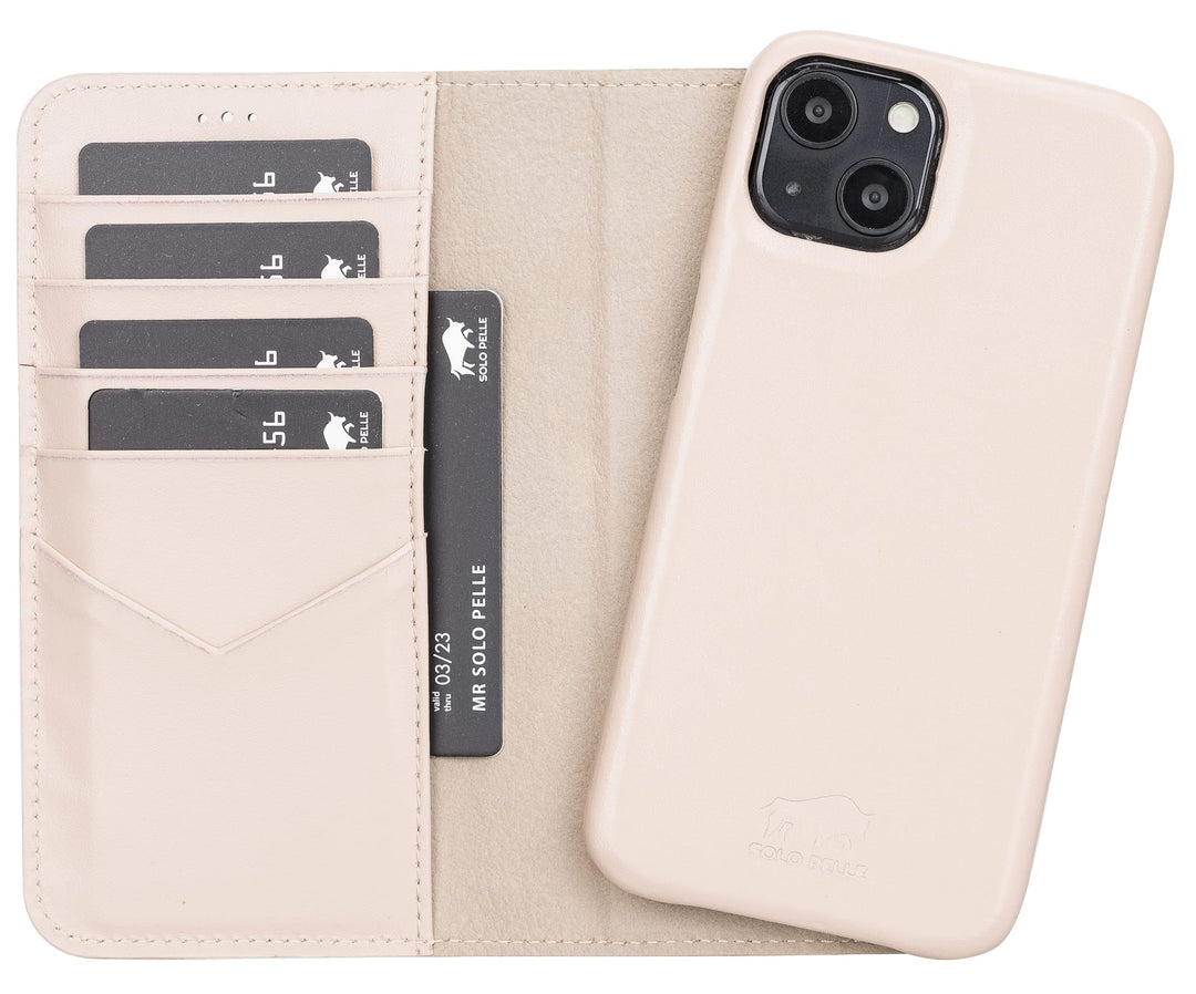Solo Pelle Lederhülle kompatibel für iPhone 13 in 6.1 Zoll abnehmbare Hülle (2in1) inkl. Kartenfäche