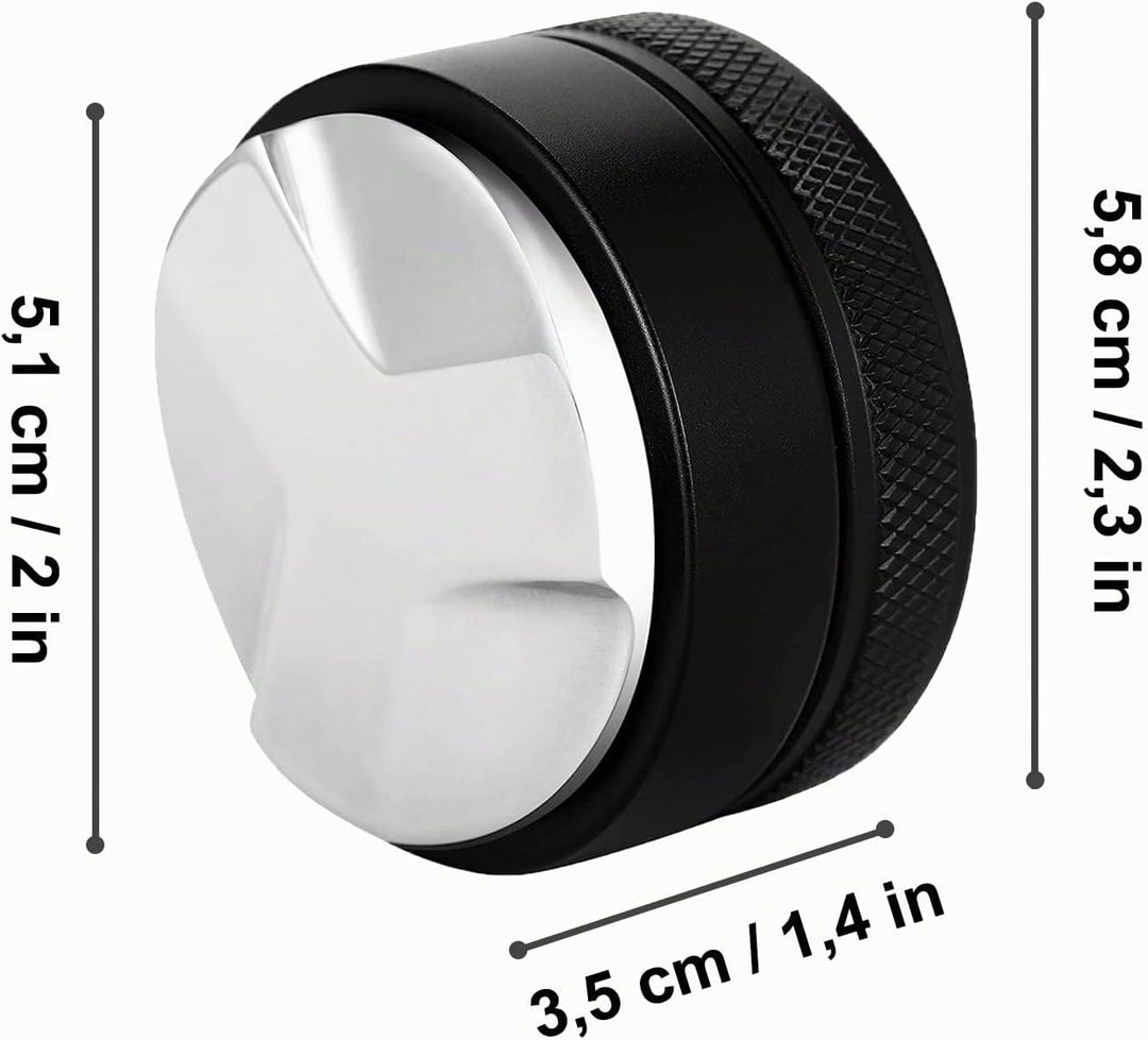 Distributor, 51 mm 304 Edelstahl Leveler, Werkzeug zum Nivellieren von Gemahlenem Kaffee, Schwarz 51