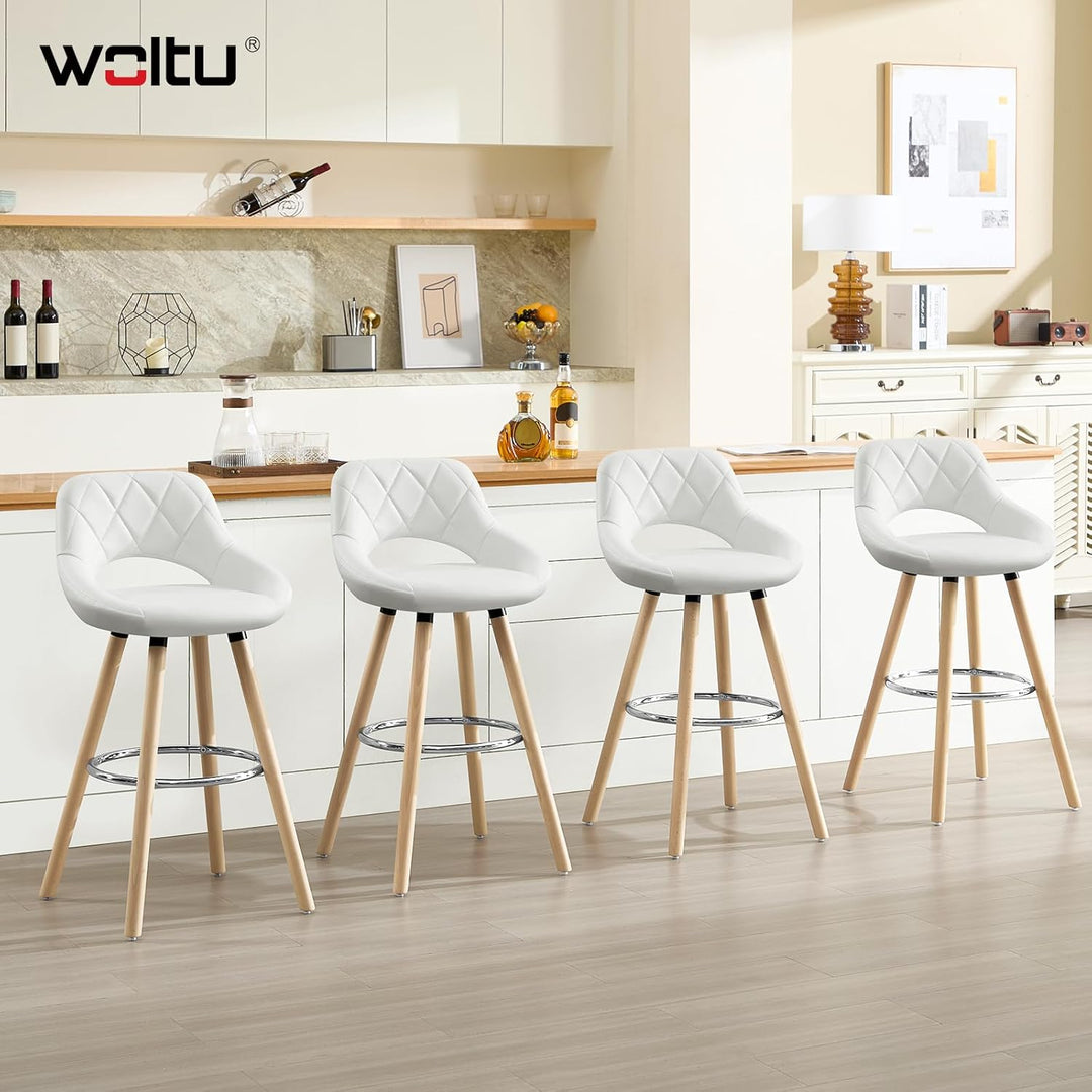 WOLTU Barhocker 2er Set, Barstuhl Küchenhocker Thekenhocker, Hocker mit Rückenlehne Fussstütze, aus