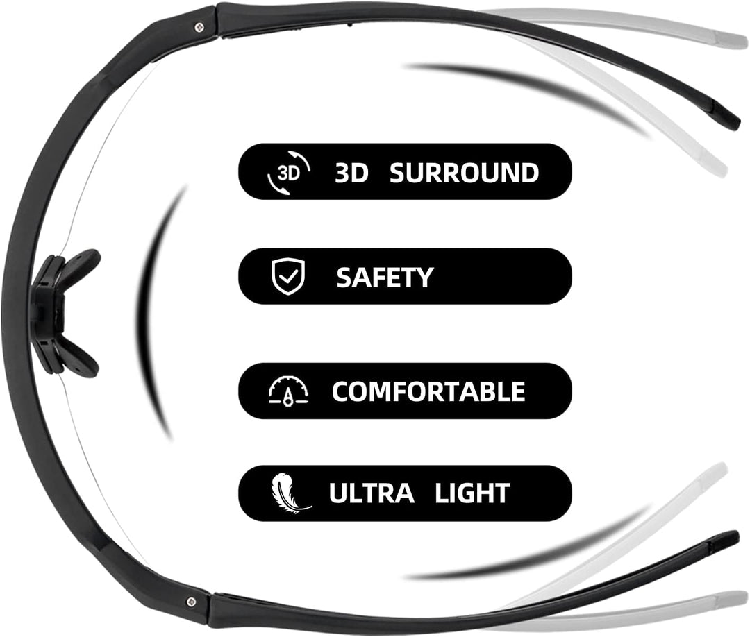 ROCKBROS Fahrradbrille UV 400 Sonnenbrille Photochromatisch Brille Klar Winddicht Sportsbrille für O