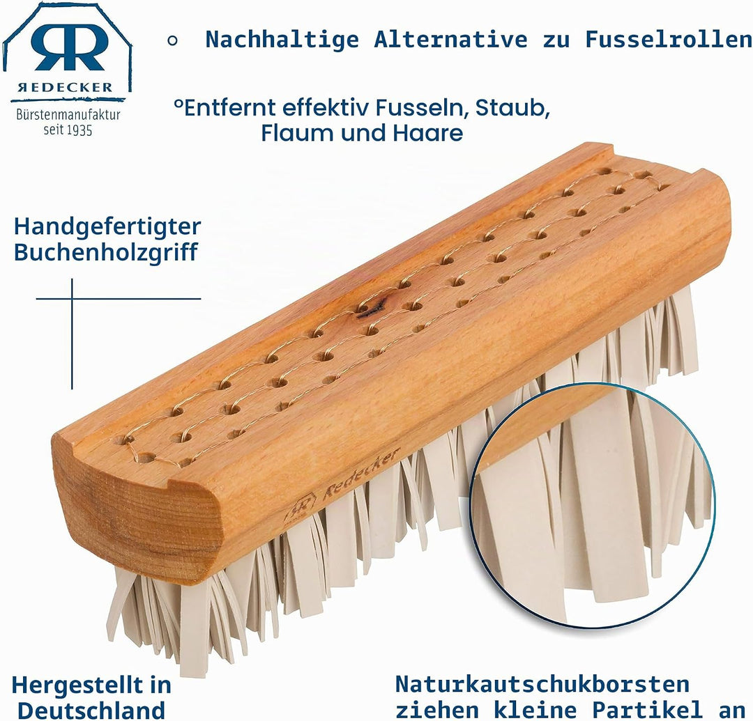 REDECKER Fusselbürste mit Naturkautschuk, 18 cm