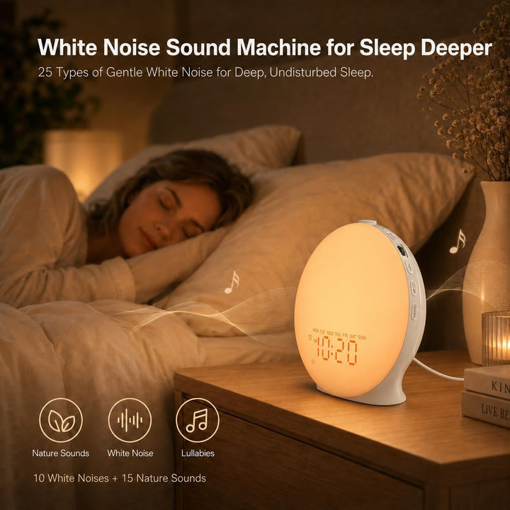 Sound Machine White Noise Machine with 22 Soothing Sounds, 17 Night Lights, Bluetooth Speaker, Sleep
