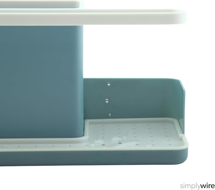 simplywire – Spülbecken-Caddy – Spülbecken-Organizer – Abnehmbare Auffangschale – Rutschfest – Blaug