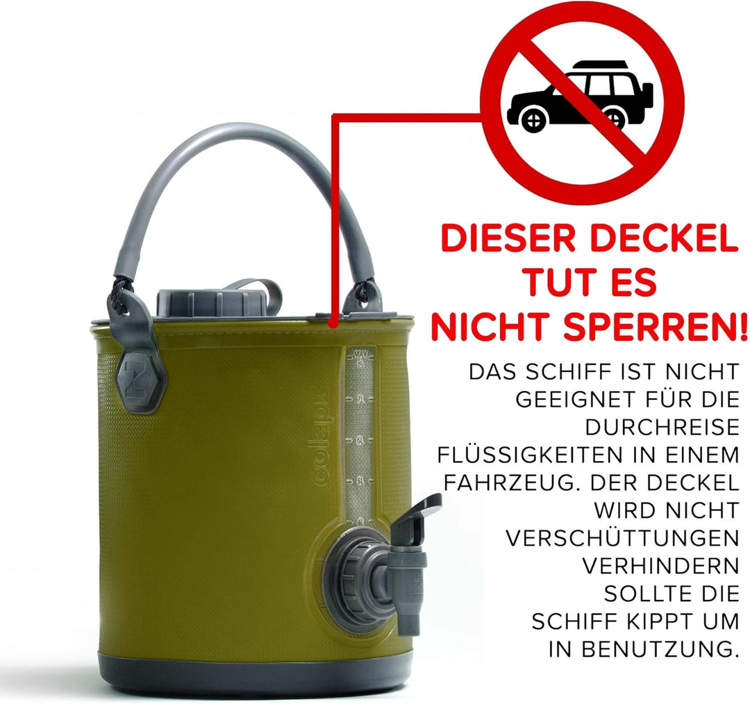 Colapz 2-in-1 Faltbarer Wasserkanister mit Hahn – BPA-freier Trinkwasserbehälter & Falteimer für Cam