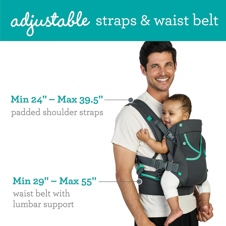 Infantino Carry On Active Babytrage, Ergonomische Multi-Taschen-Babytrage für Neugeborene bis Kleink