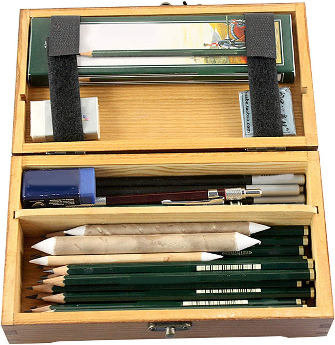 Hölzernes Federmäppchen, antikes Federmäppchen mit Verschluss, Bastelboxen aus Holz für Kunstwerkzeu