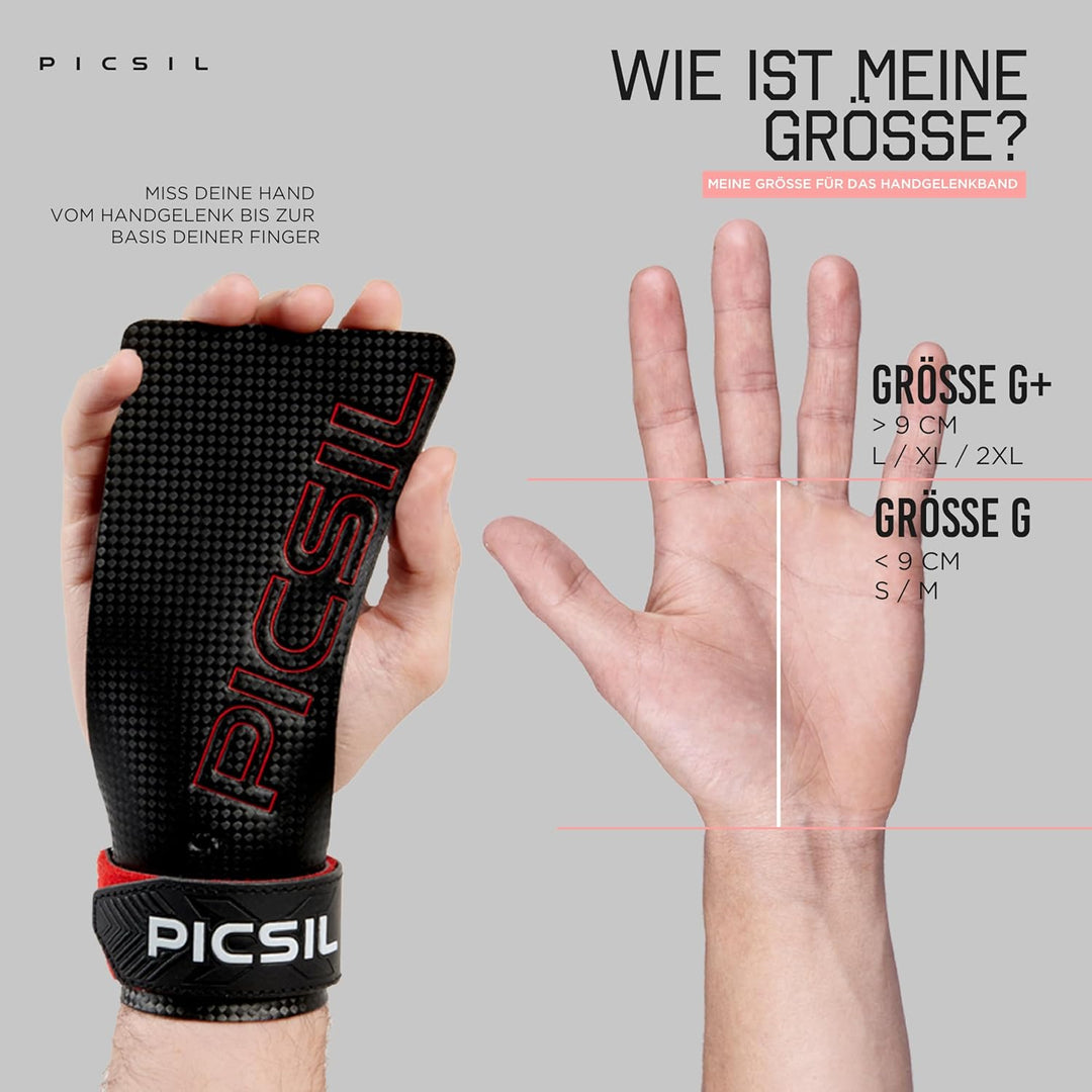 PICSIL RX Hand Grips – Profi‑Griffpolster aus Carbonfaser in Profi‑Qualität, Chalk‑kompatibel & Hand
