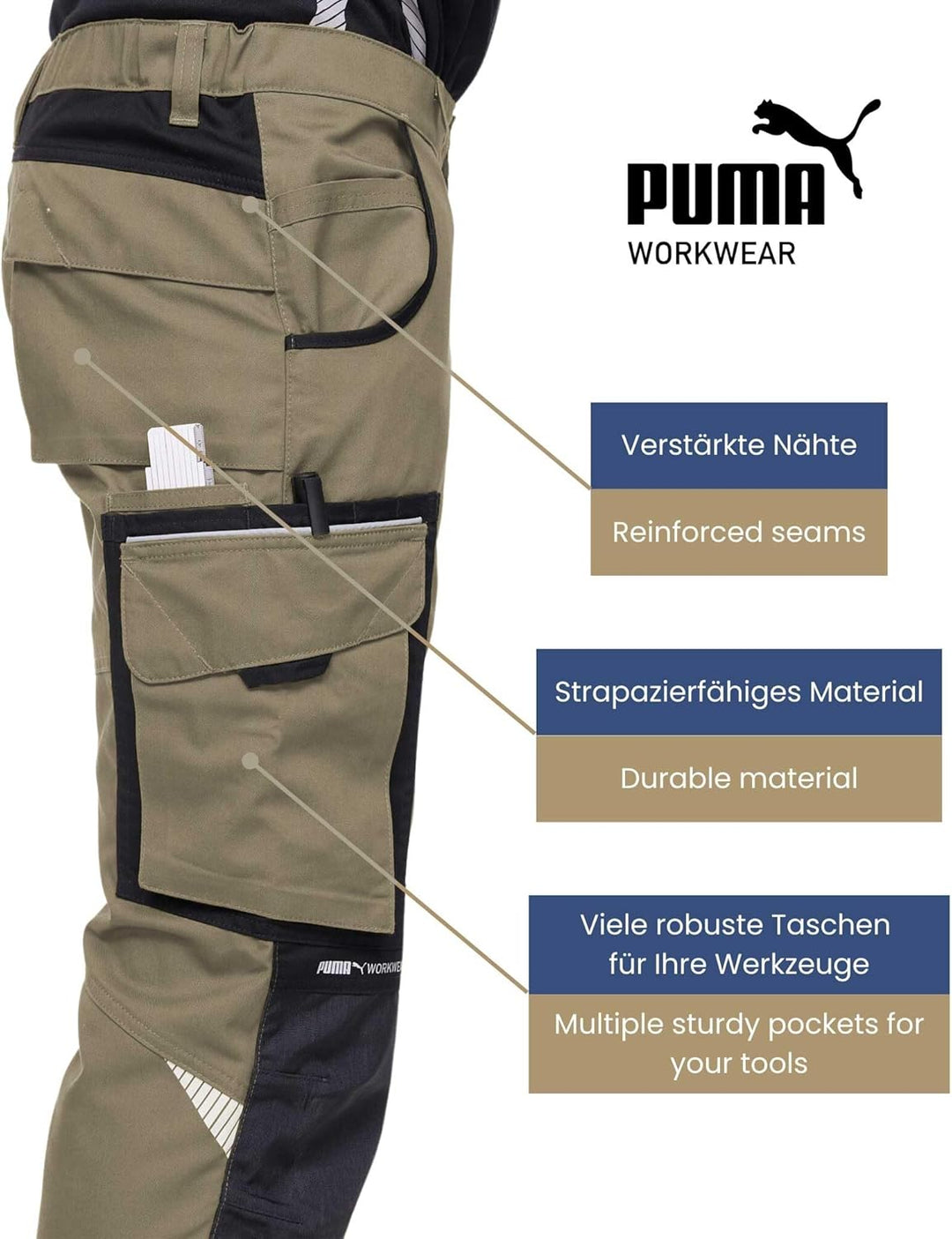 Puma Workwear Precision X - Arbeitshose Herren - Premium Arbeitskleidung mit vielen Taschen und vers