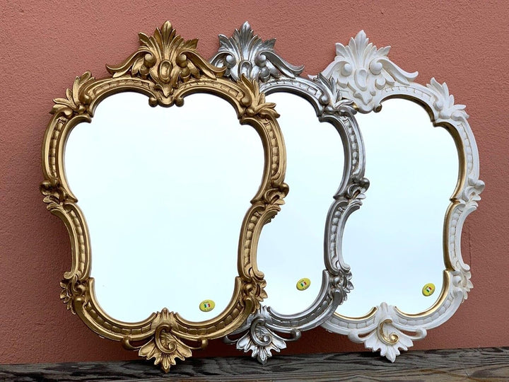 Generisch Wandspiegel Antik Oval Gold Weiss Silber Schwarz Retro Spiegel 50X35 Badspiegel Prunkspieg