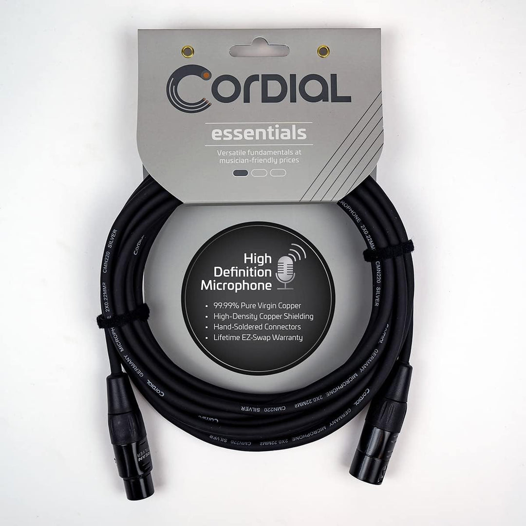 CORDIAL Kabel micro XLR 10 m Kabel MICROPHONE Essentials symmetrisch Rean Silber, 10 M
