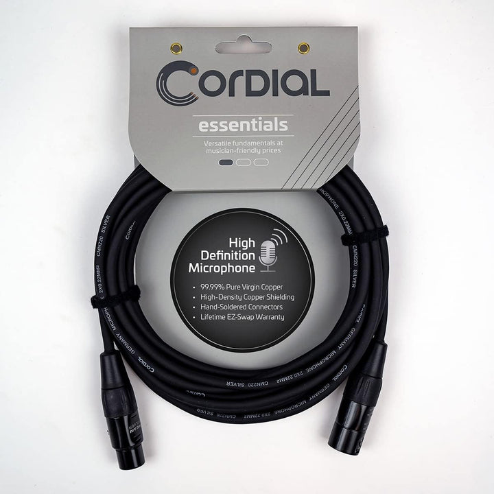 CORDIAL Kabel micro XLR 10 m Kabel MICROPHONE Essentials symmetrisch Rean Silber, 10 M