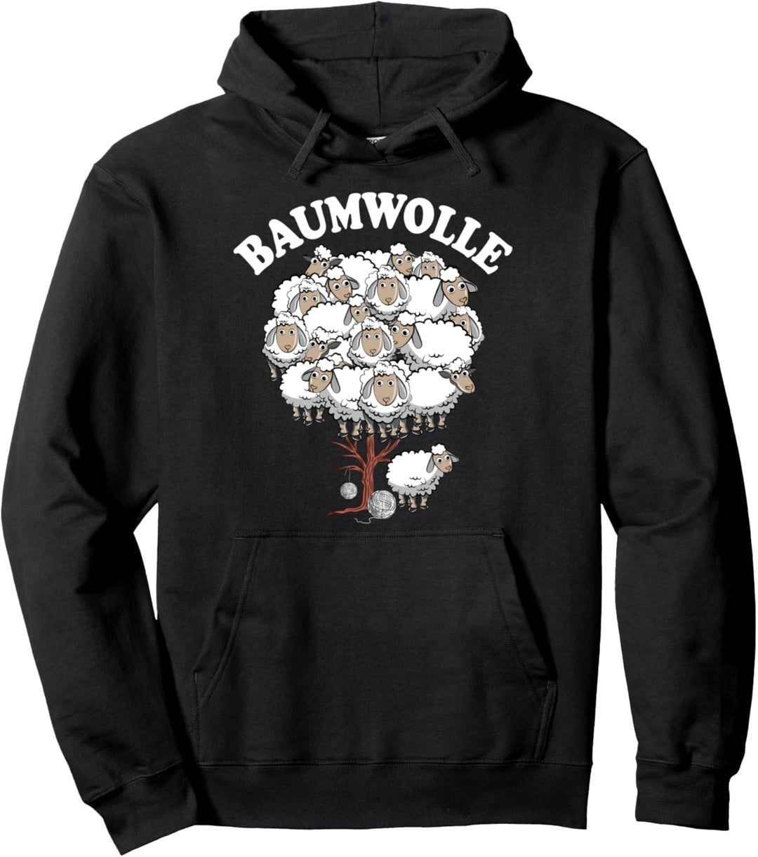 Baumwolle Schaf Schafe Schlafen Stricken Wortspiel Fun Pullover Hoodie