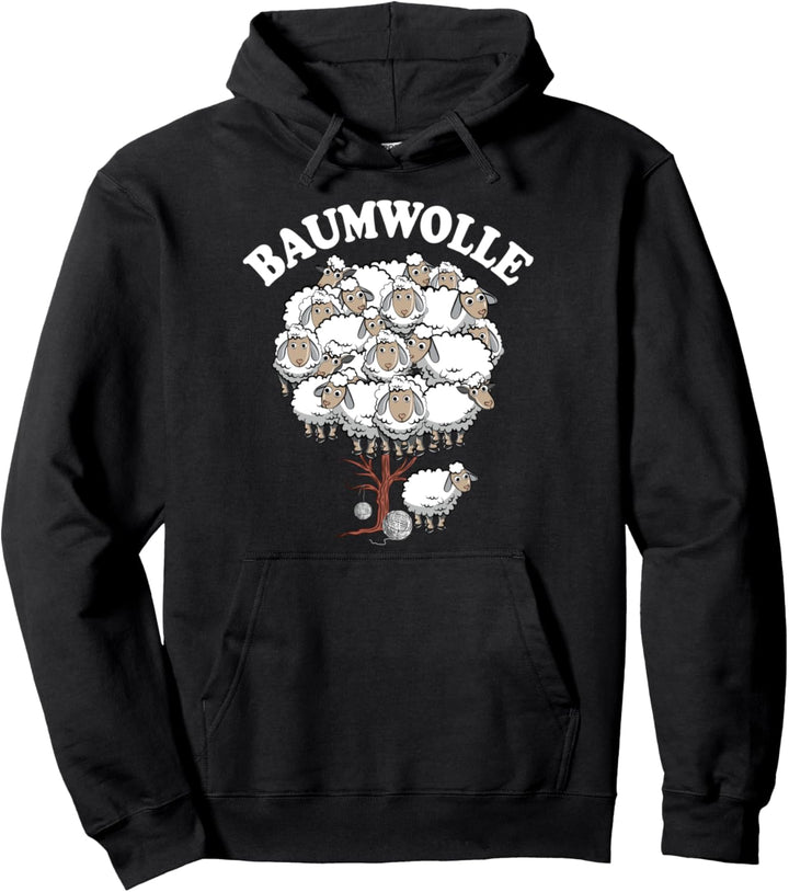 Baumwolle Schaf Schafe Schlafen Stricken Wortspiel Fun Pullover Hoodie