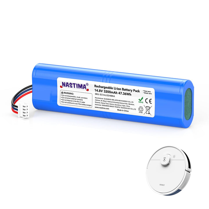 NASTIMA 3200mAh Li-Ion Akku Kompatibel mit Ecovacs Deebot N8, Deebot N8 Pro, Deebot N8+, Deebot N5,