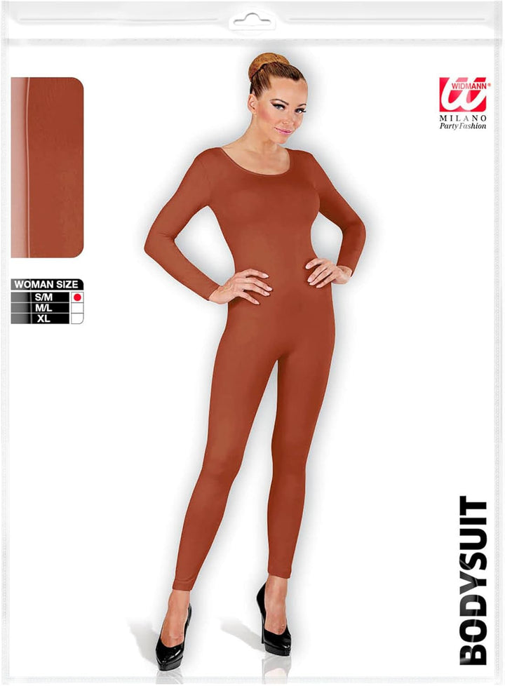 Widmann - Kostüm Body, langarm, Overall, Karneval, Mottoparty M-L Hautfarben, M-L Hautfarben
