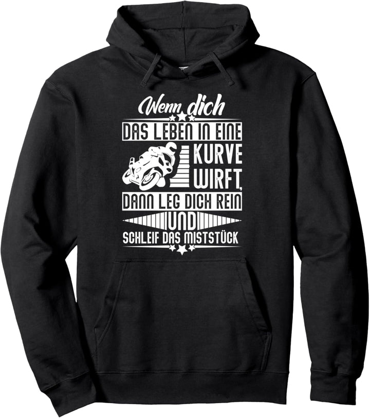 Motorrad Motiv Superbike Rennmaschine mit Biker Spruch Pullover Hoodie