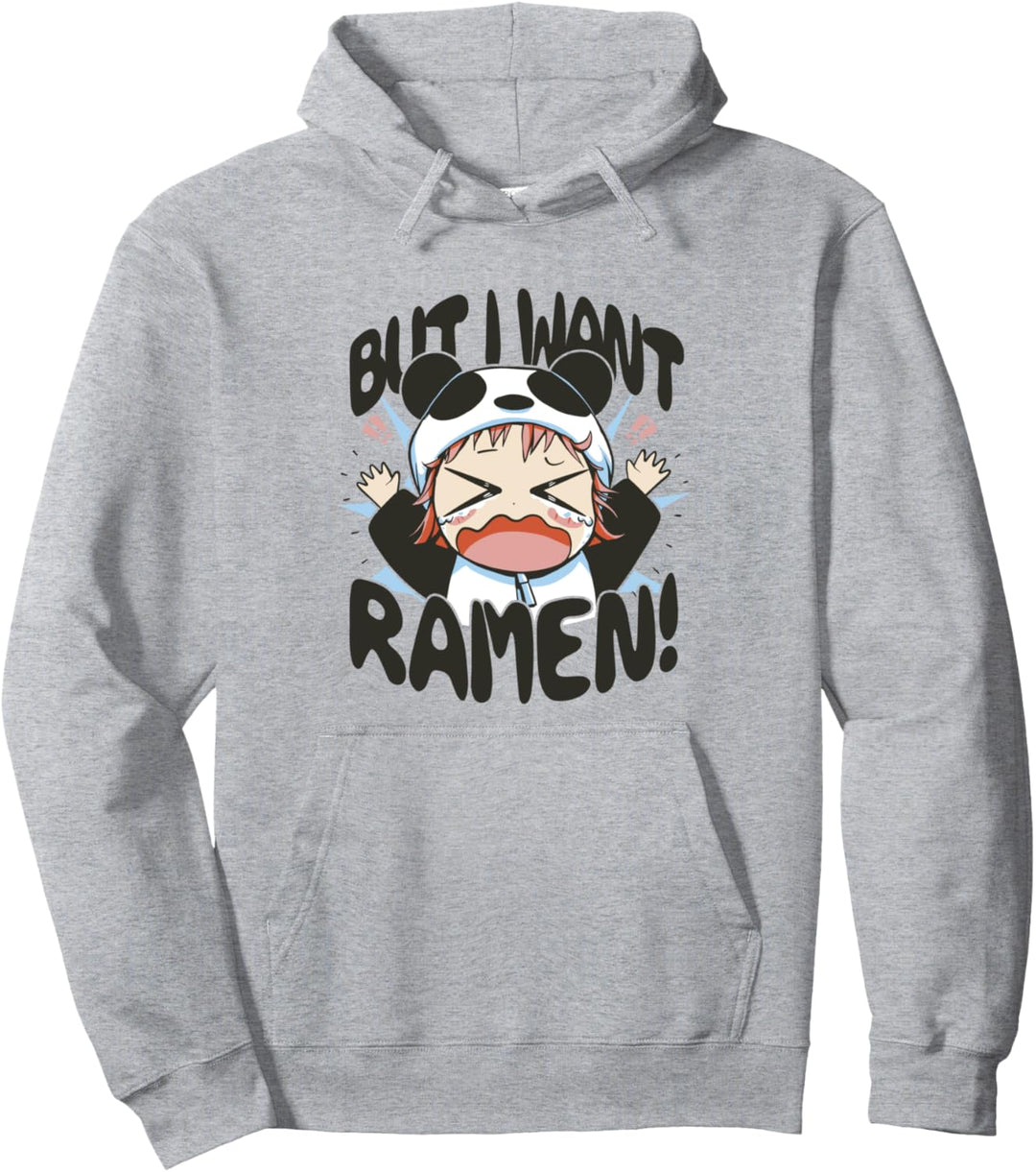 But I Want Ramen Lustige Chibi Anime Charakter als Panda Pullover Hoodie