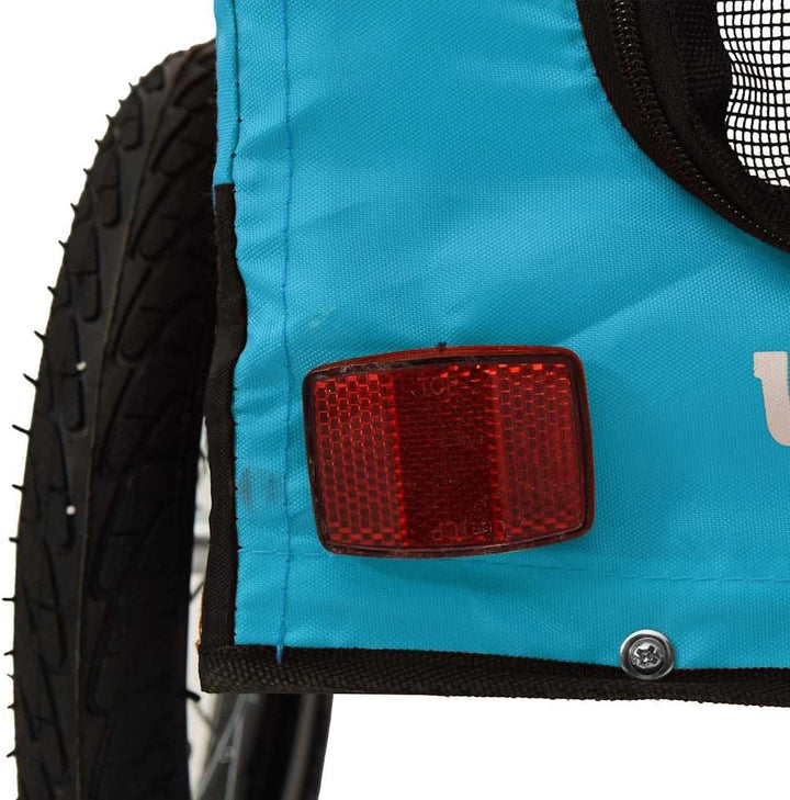 vidaXL Fahrradanhänger Hunde Grau und Schwarz Oxford-Gewebe & Eisen 123 x 63 x 66 cm Blau, 123 x 63