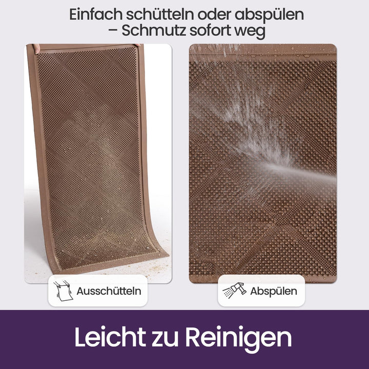 DEXI Fussmatte Aussen 43 x 90 cm, rutschfest Schmutzfangmatte mit Noppen, Wasserdicht Fussabtreter A