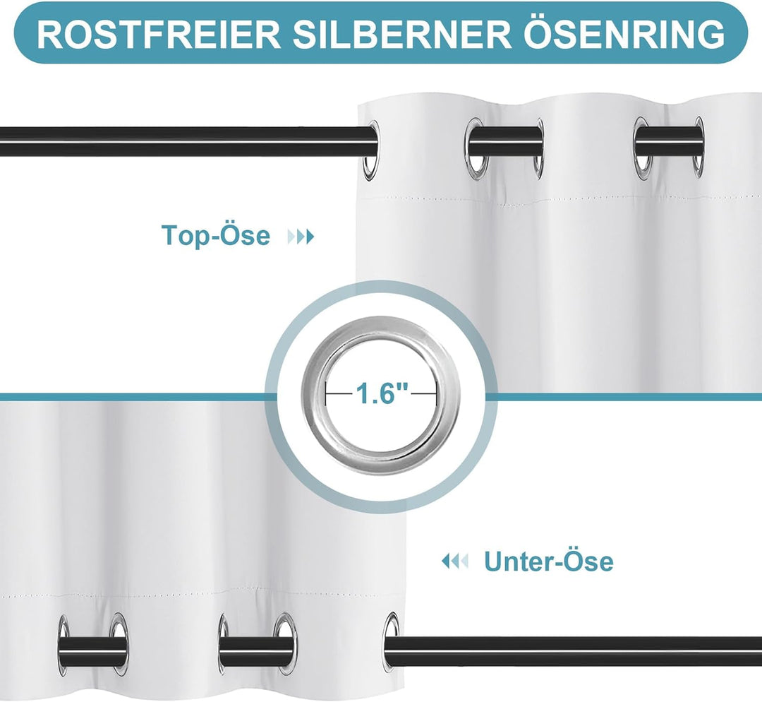 Lapalife Outdoor Vorhang Wasserdichter extra breit Oben und unten mit Ösen,B254XH274cm Wetterfest Ou