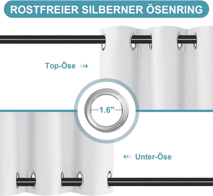 Lapalife Outdoor Vorhang Wasserdichter extra breit Oben und unten mit Ösen,B254XH274cm Wetterfest Ou