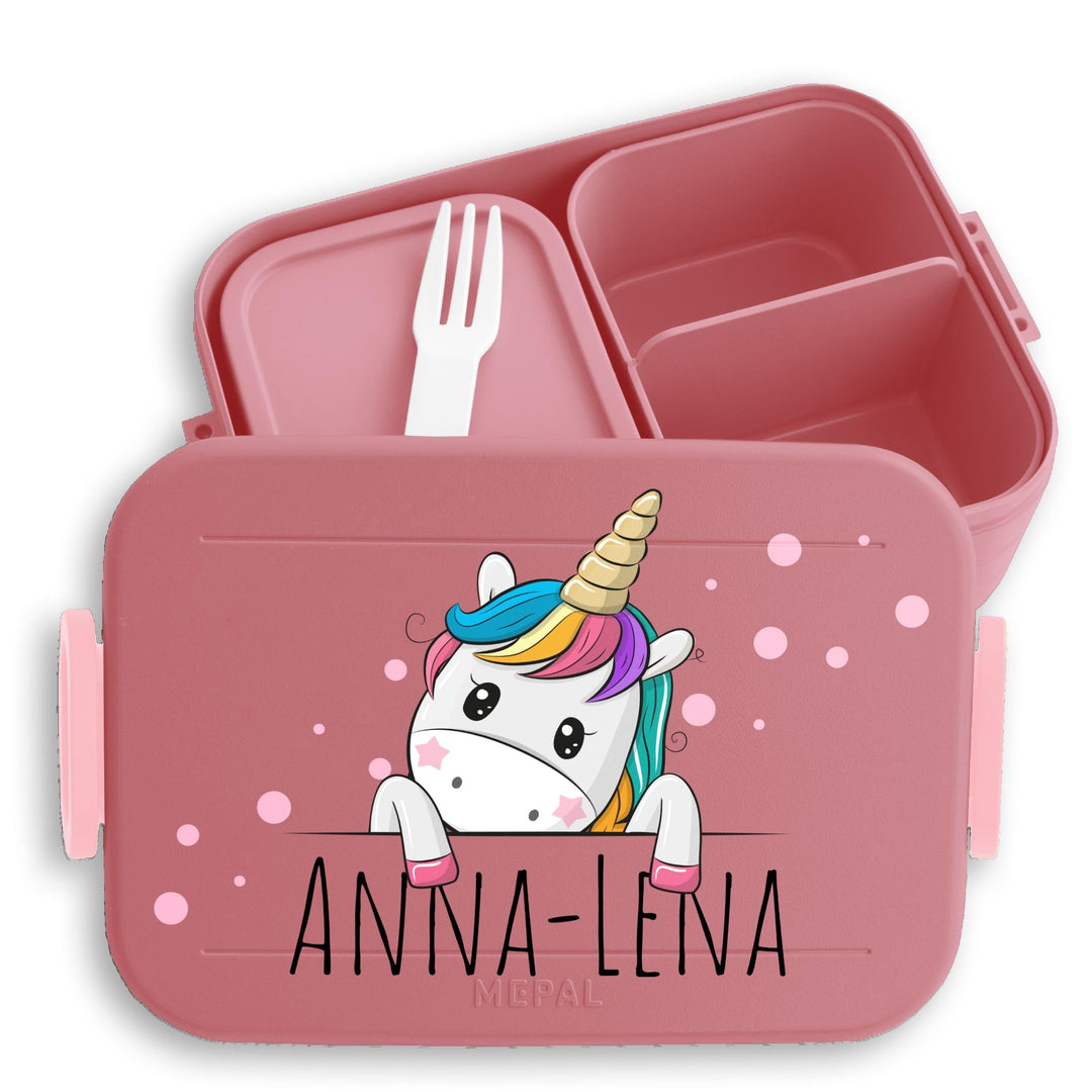 Kinder Bento Box Midi für Mepal Bentobox - Einhörner - Brotbox Einhorn süss Lunchbox Unicorn I - 900