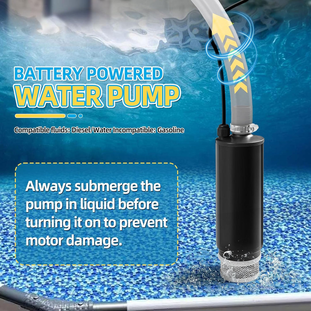 Kabellose Tauchpumpe, kompatibel mit Milwaukee 18-V-Akku, Mini-Wasser-Öl-Pumpenadapter, Dieselöl-Was