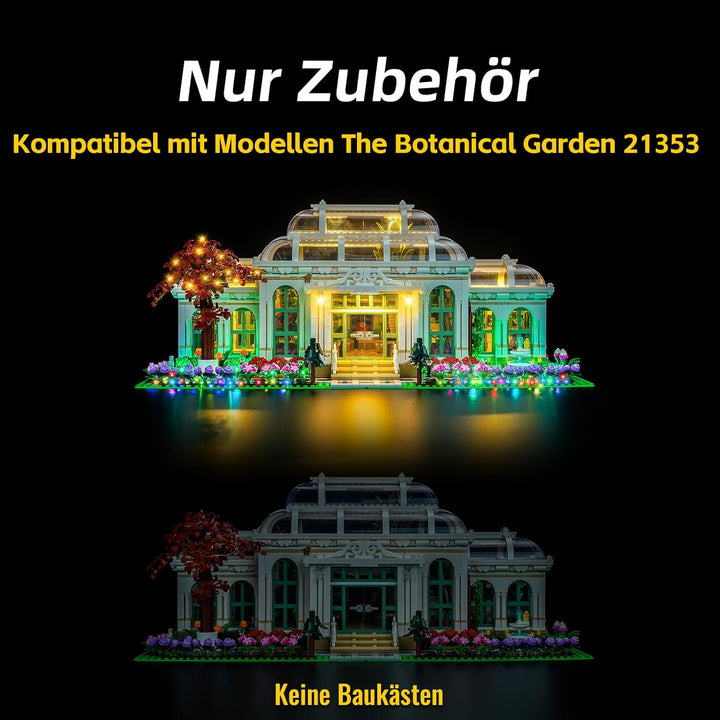 BrickBling Fernbedienung Led Licht Set für Lego 21353 The Botanical Garden (Nicht Lego), Dekorations