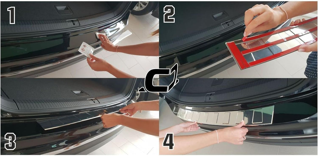 M MOTOS Glanz Edelstahl-Ladekantenschutz für Audi Q5 II FL 2020 5 -türig. Erhöhter Fahrkomfort mit s