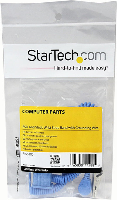 StarTech.com ESD Antistatikband mit Erdungskabel - Antistatik Erdungsarmband - Anti-Statik Armband