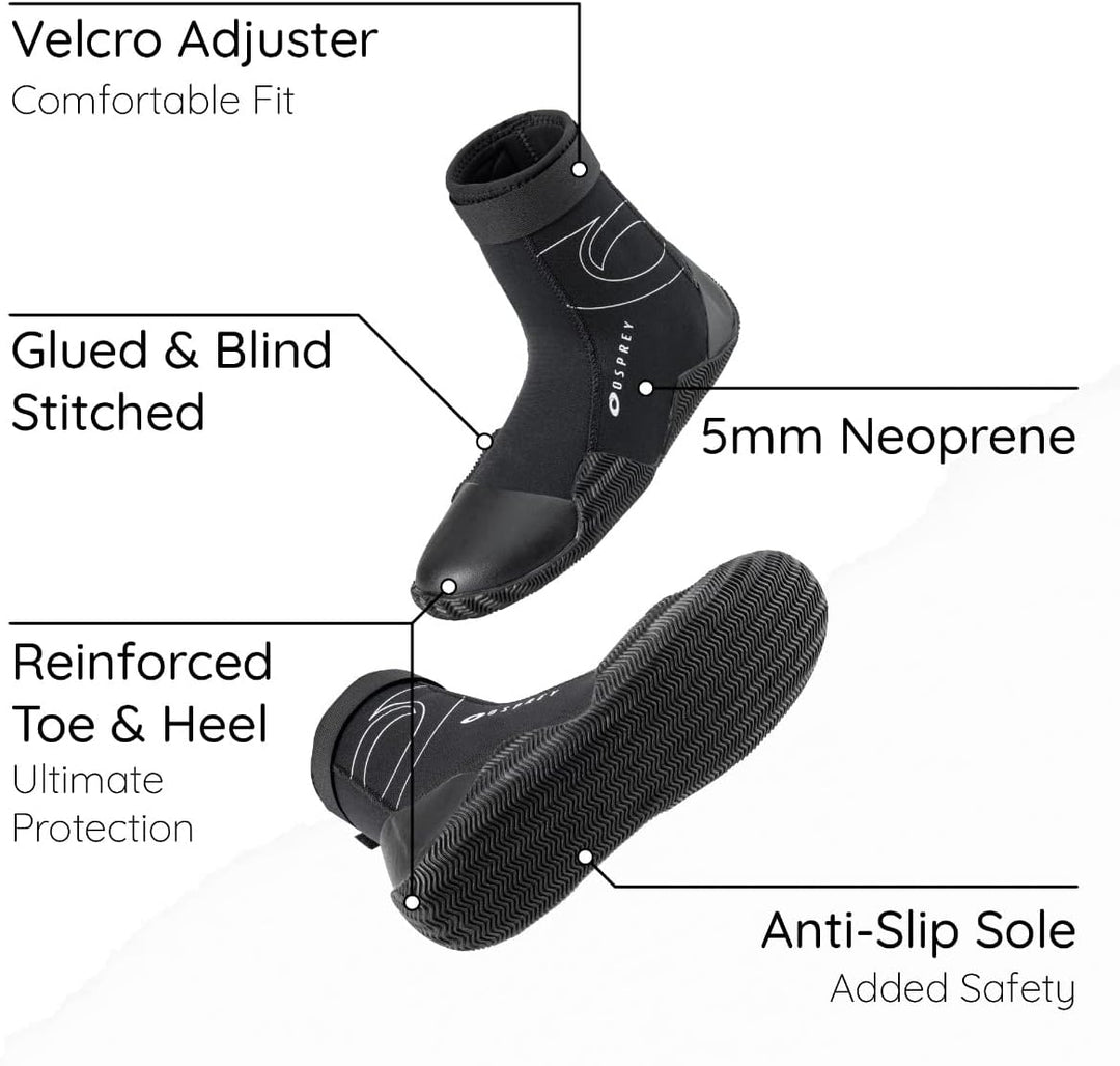 Osprey 5 Mm Neoprene Wetsuit Neoprenanzug-Stiefel 6 UK, 6 UK