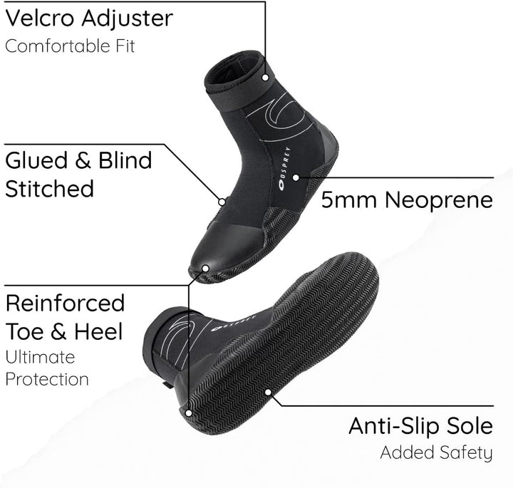 Osprey 5 Mm Neoprene Wetsuit Neoprenanzug-Stiefel, 7 UK