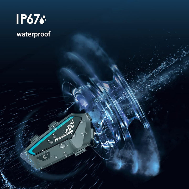 FreedConn FX Motorrad Intercom, Helm Headset für bis zu 8 Motorräder mit Reichweite von 1200m, DSP u