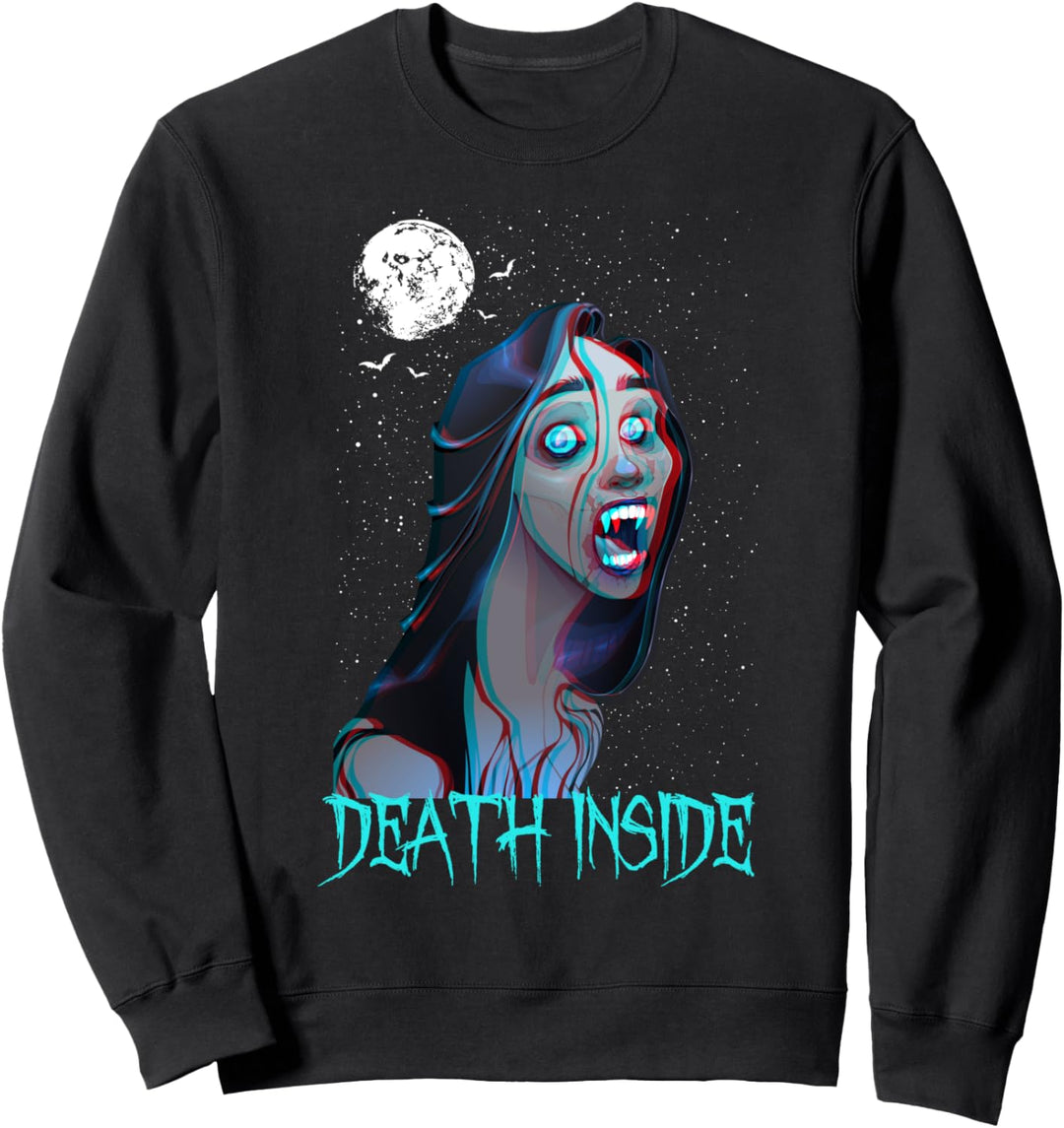 Death Inside - Vampir Gothic Fledermaus Vaporwave Halloween Sweatshirt