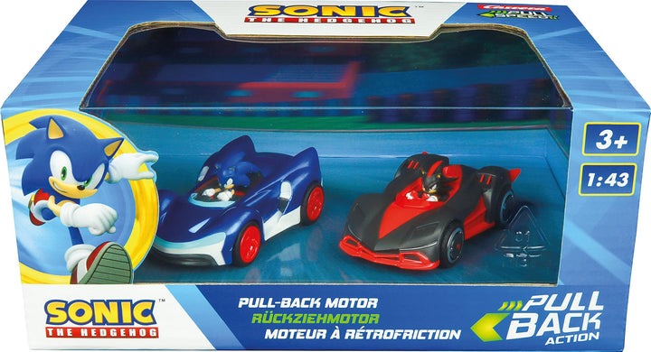 Carrera Pull & Speed I Sonic the Hedgehog I 2 Fahrzeuge mit Rückziehmotor I Authentische SonicIChara