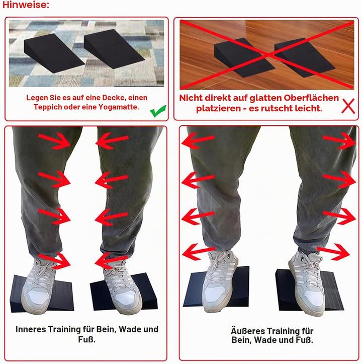 Wadendehner & Schrägbrett 2er Set, Mobilitätskeil, Fersenkeil als Squat Wedge für tiefere Kniebeugen