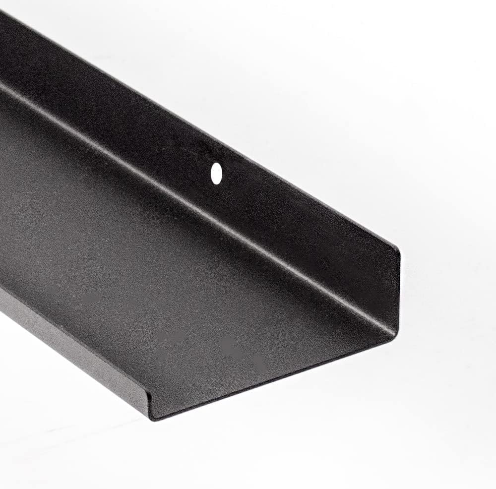 MILUKA Wandregal Schwarz Metall | 2er Set Regal Wand 70 cm Long | Wandboards, Für Dekos, Bilderrahme