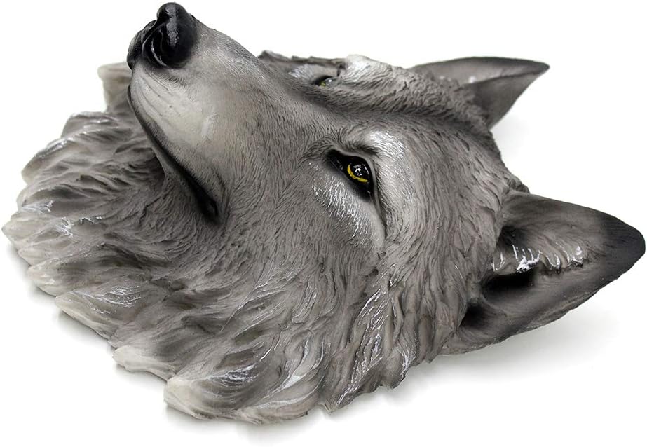 Wolfskopf Tierkopf Wanddeko Harz Dekorationen Skulptur Kopfwand Wandskulptur Kopf Wand Deko, Wolf, W
