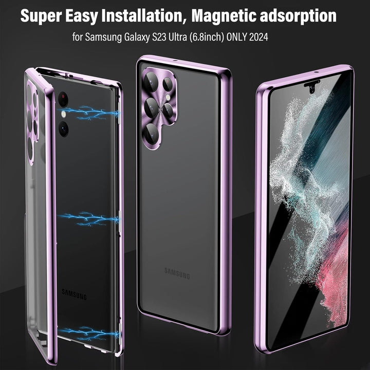 KumWum Hülle Kompatible mit Samsung Galaxy S23 Ultra Magnetische Handyhülle 360 Grad Schutzhülle mit