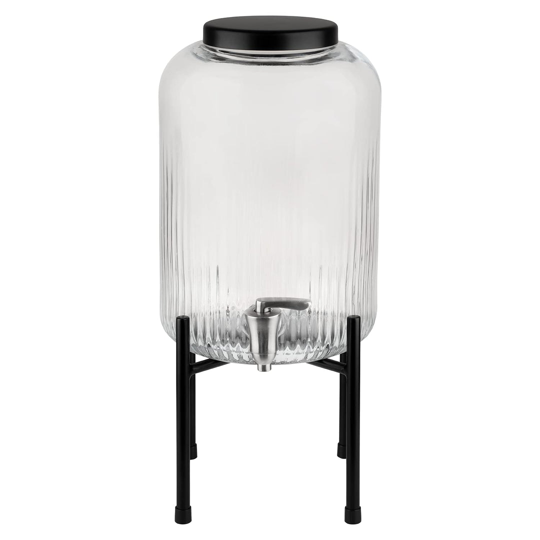 APS 10450 Getränkespender "INDUSTRIAL", 7 Liter, Glasbehälter, Edelstahl Zapfhahn, Anitrutschmatte a