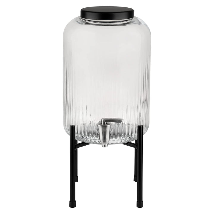 APS 10450 Getränkespender "INDUSTRIAL", 7 Liter, Glasbehälter, Edelstahl Zapfhahn, Anitrutschmatte a