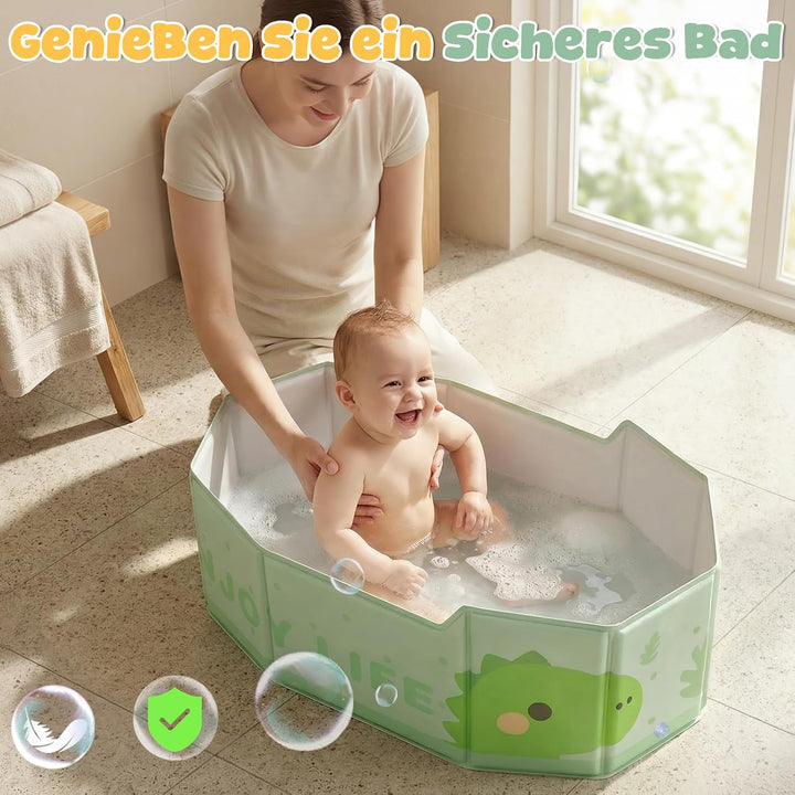 Orzbow Baby Badewanne, Grosse Babybadewanne mit Rutschfester Basis für 6 Monate bis 6 Jahre, Reise F