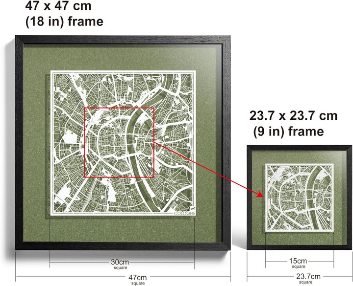 O3 DESIGN STUDIO - Marco de Papel para mapas, 22,8 x 22,8 cm, en Caja de Regalo, Fondo, autocambiant