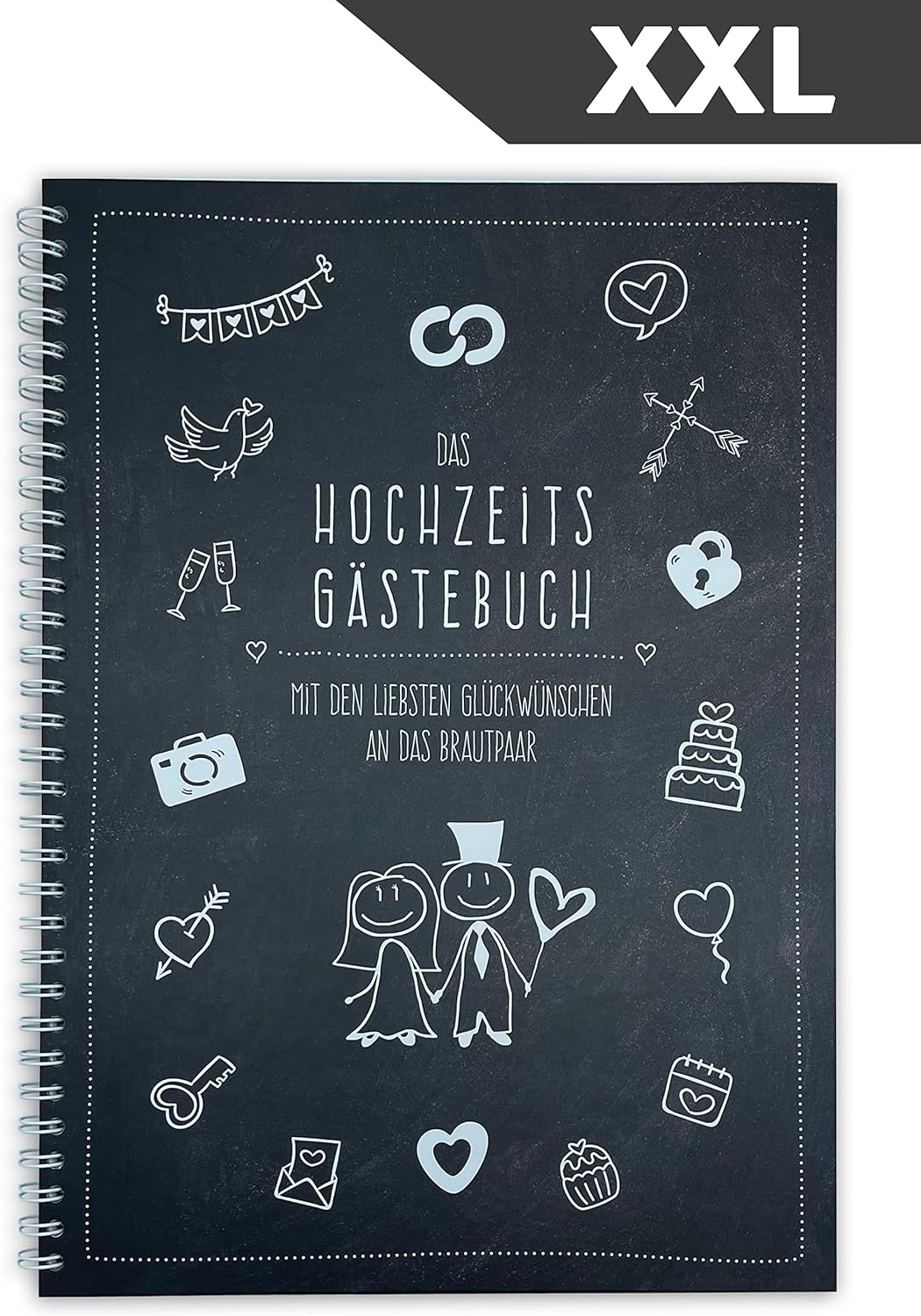 KOCHDIALOG XXL Gästebuch Hochzeit -modern Art– Gästebuch zur Hochzeit designter Innenteil zum freien