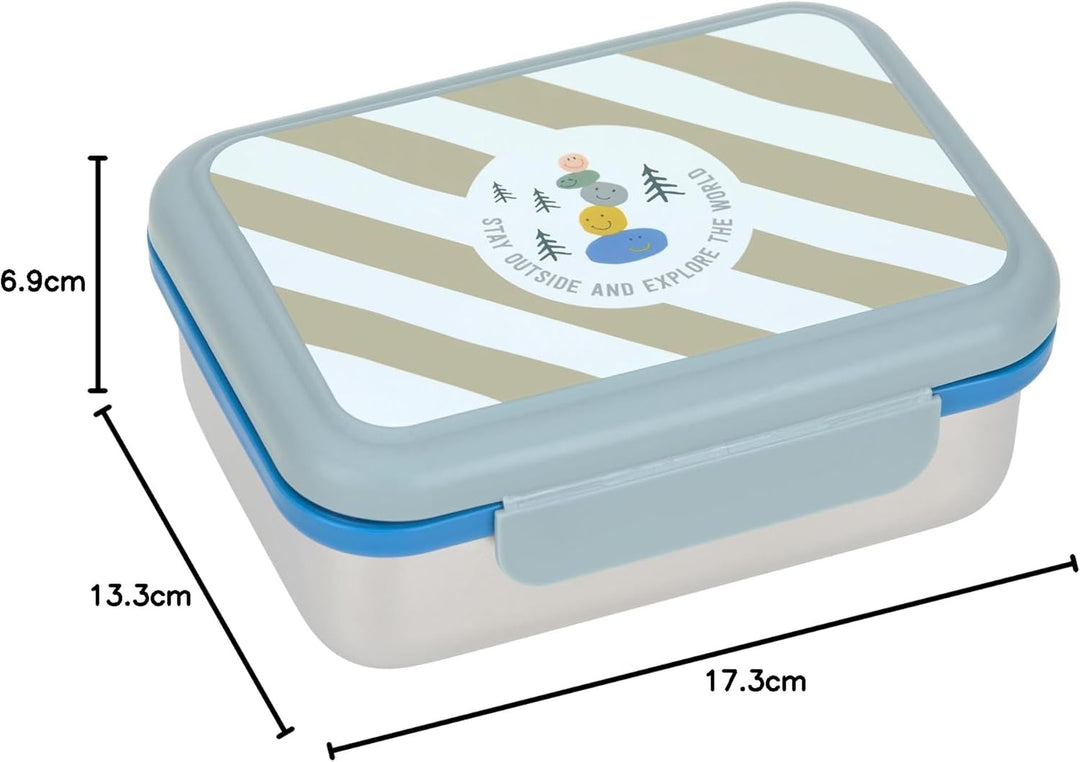 LÄSSIG Kinder Brotdose Edelstahl Lunchbox Frühstücksbox Nachhaltig Kindergarten Schule/Lunchbox Stai