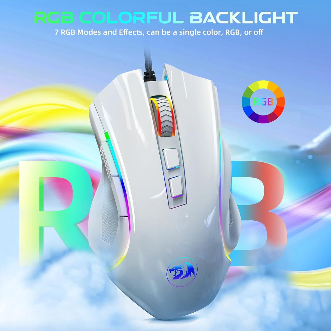 Redragon M602 Gaming Maus RGB Beleuchtet, 7200 DPI, 7 Tasten, 7 Beleuchtung Modis Programmierbar mit